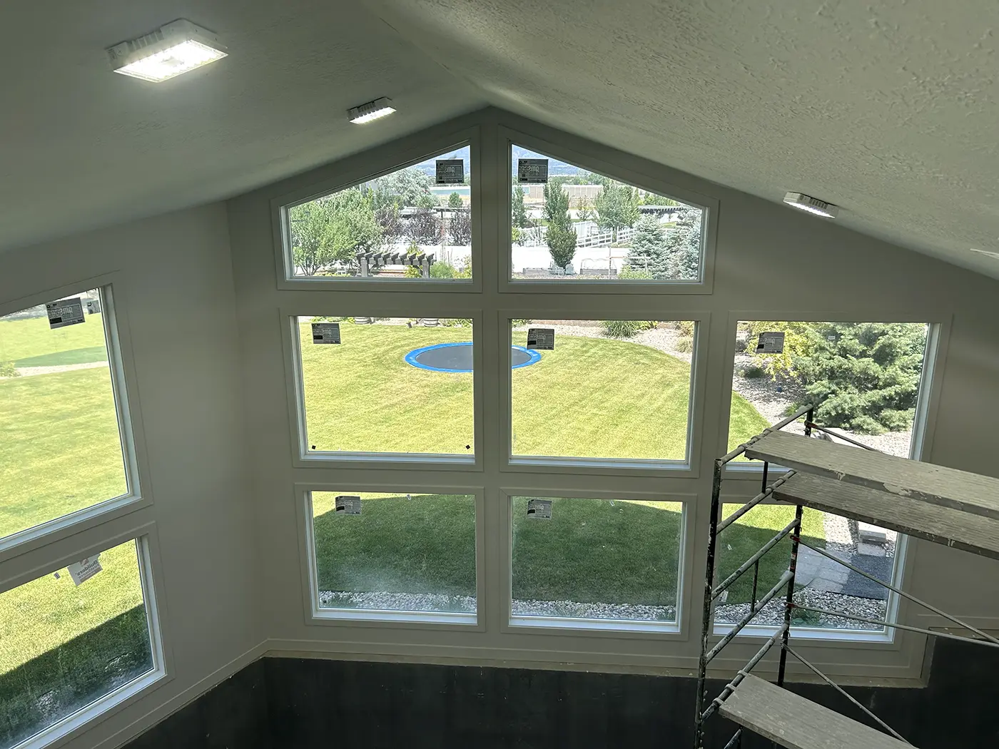 Interior garage lighting installation in a new Utah home by Camson Electric