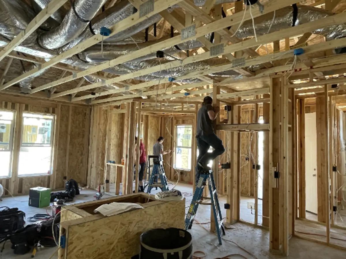Camson Electric team wiring a new residential construction home in Utah